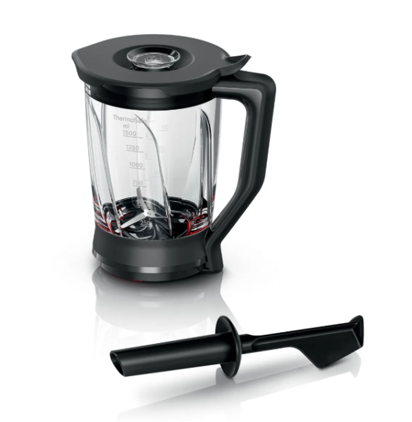 Bosch  MUZ9MX2  cam mikser başlığı, ThermoSafe, 2,3 litre, şeffaf/siyah